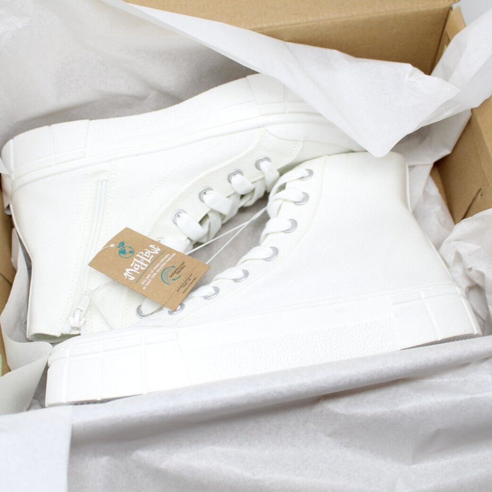 Mad Love Women's High Top Sneakers - White - Platform Sole - Size 9 - Picture 2 of 13